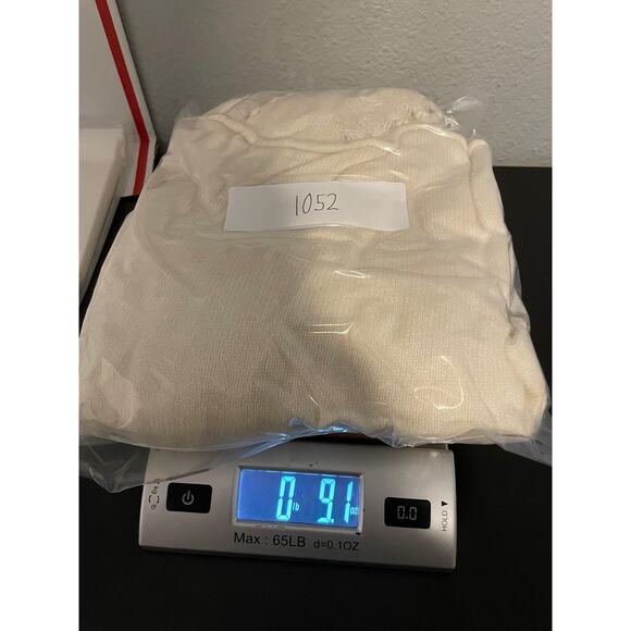 Lilly Pulitzer Cardigan Womens Large White Cashmere Fringe Open Front Read - Picture 9 of 9